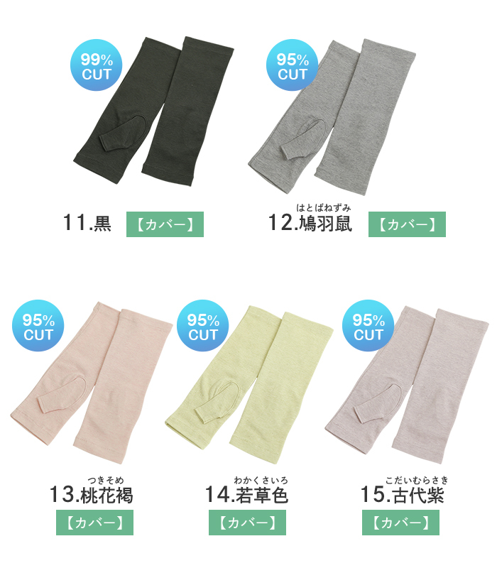 [オーガニックコットン] UVカット手袋 [洛陽染] ショート