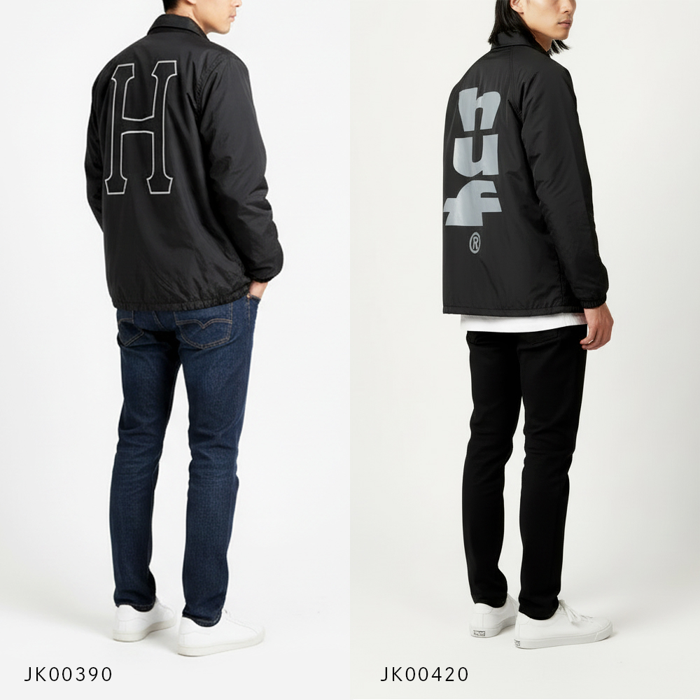 HUF（ハフ） コーチジャケット メンズ 黒 ブラック JK00390 JK00420