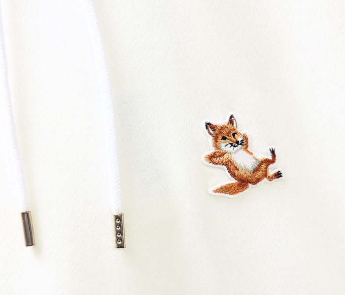 MAISON KITSUNE (メゾンキツネ) GREY FOX HEAD PATCH CLASSIC HOODIE (グレー フォックス ヘッド パッチ クラシック フーディ) 男女兼用 パーカー プルオーバー