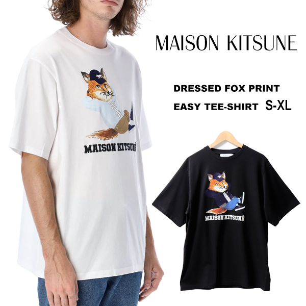 メゾンキツネ Tシャツ メンズ 半袖 MAISON KITSUNE プリント 刺繍 ラウンドネック 丸襟 FOX コットン : kitsune-10  : Lansh(ランシュ) - 通販 - Yahoo!ショッピング