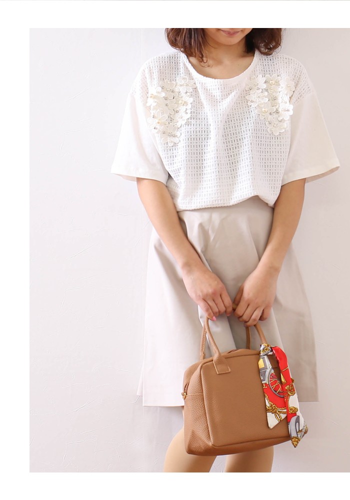 Generation Love トップス レース フラワー カットソー 半袖 カットソー メッシュ風レース レース フラワーモチーフ 花