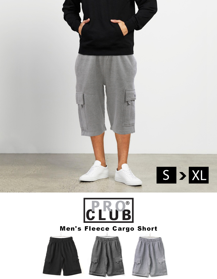 PRO CLUB【プロクラブ】Men's Fleece Cargo Short【メンズ フリース カーゴ ショート】スウェット ハーフ カーゴパンツ