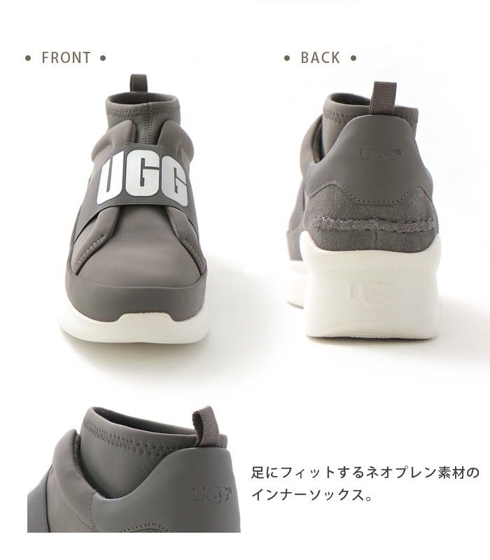 UGG ニュートラ スニーカー レディース スリッポン アグ ロゴ プリント Neutra Sneaker 1095097 ブラック チャコール  ホワイト :ugg-12:Lansh(ランシュ) - 通販 - Yahoo!ショッピング