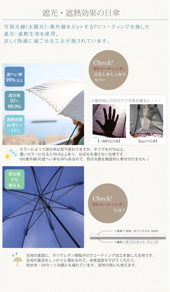w.p.c 【ワールドパーティー】 UVカット 晴雨兼用 日傘