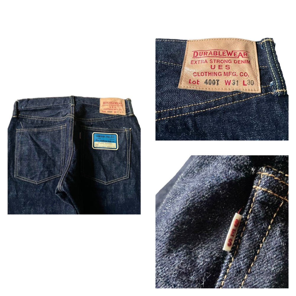 UES（ウエス） テーパードレッグデニム ショートレングス [400T-SH