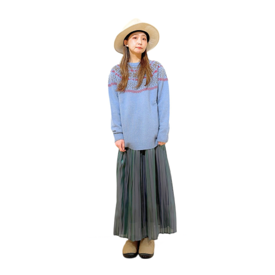 ITOCHI (イトチ) Aurora cloth double side pleated skirt