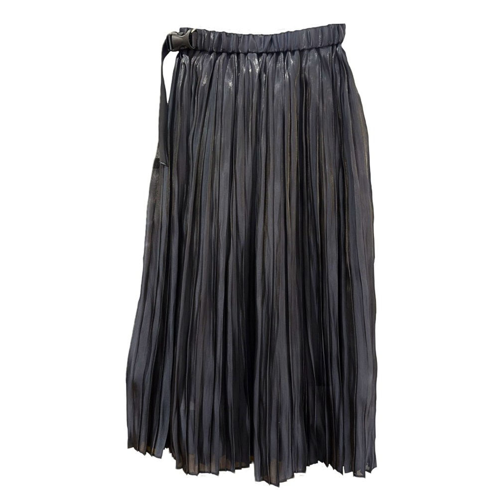 スカート Aurora cloth double side pleated skirt Pre-order] Aurora cloth double side pleated skirt / black