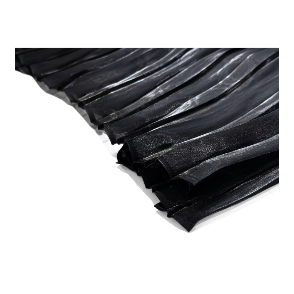 ITOCHI (イトチ) Aurora cloth double side pleated skirt BLACK