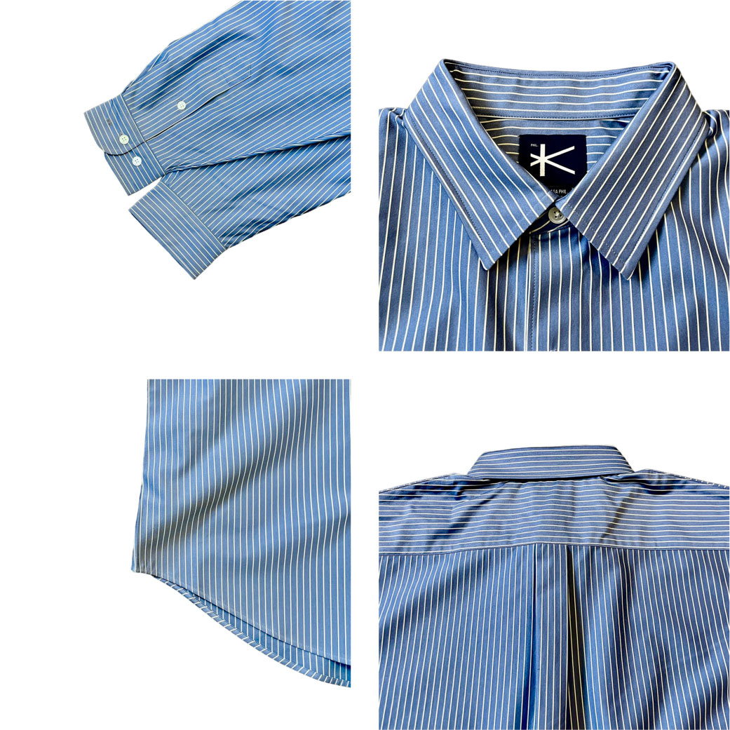 KANEMASA PHIL.（カネマサフィル） Pencil Stripe Dress Jersey Shirt