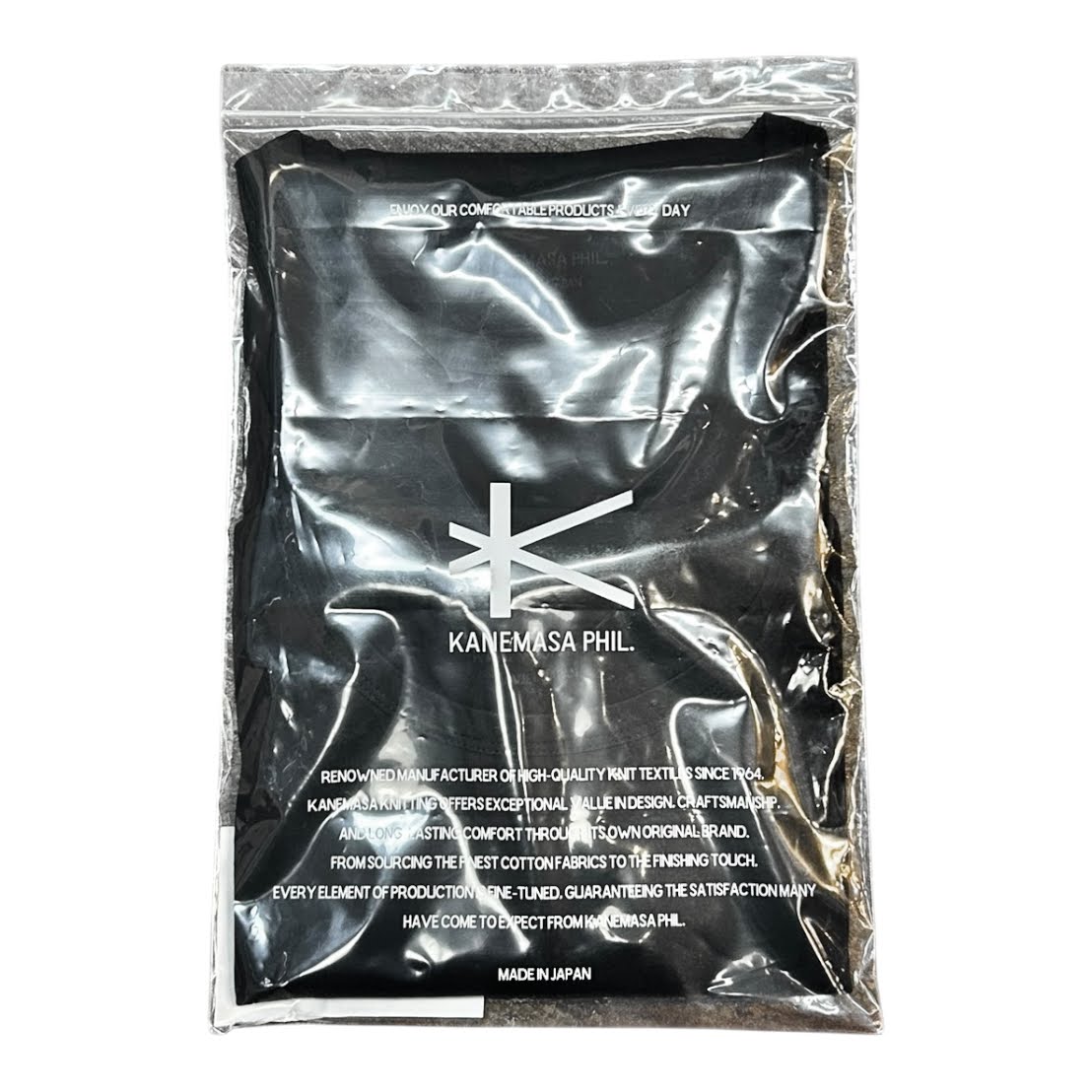 KANEMASA PHIL.（カネマサフィル） 46G Cotton Thin Pack Tee BLACK