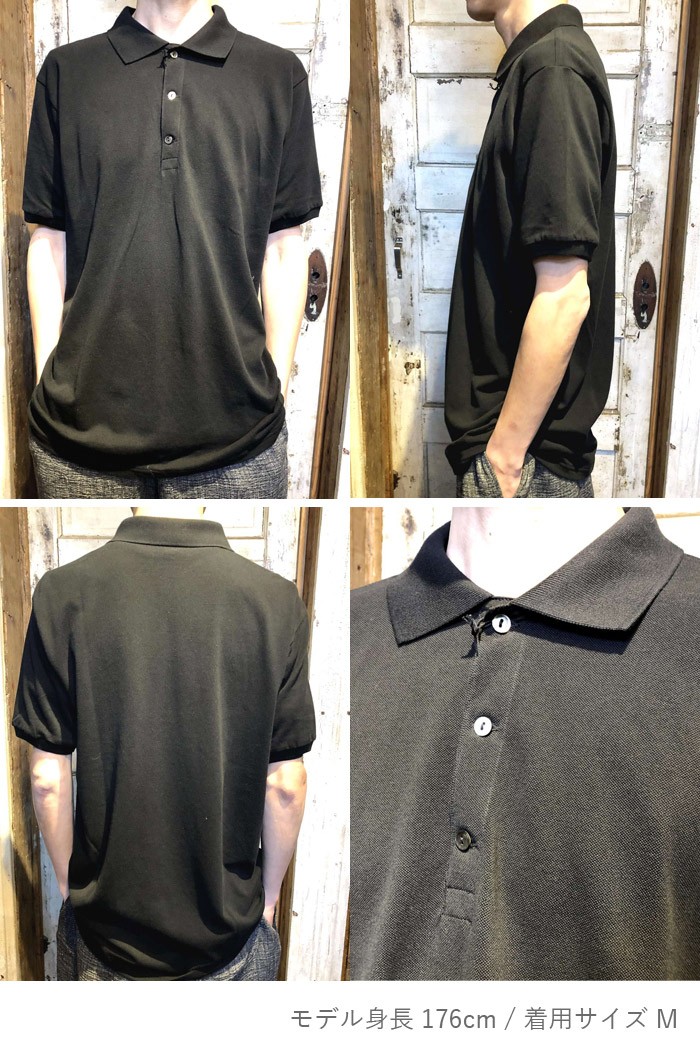 PORTER CLASSIC (ポータークラシック) SUVIN GOLD POLO SHIRT - BLACK - スビンゴールドポロシャツ  ブラック [pc-006-1358]