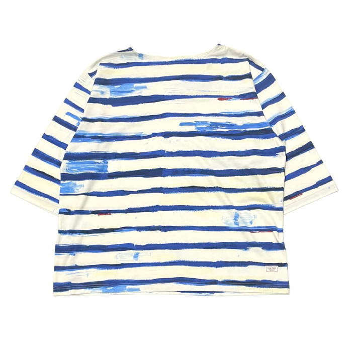 Porter Classic (ポータークラシック) ARTIST BORDER BOAT NECK SHIRT - BLUE  アーティストボーダーボートネックシャツ ブルー [PC-006-2237]