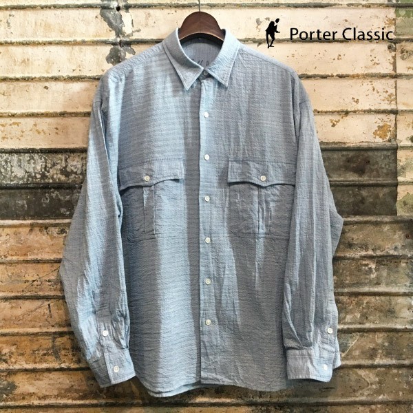 Porter Classic (ポータークラシック) - ROLL UP SHIJIRA STRIPE SHIRT