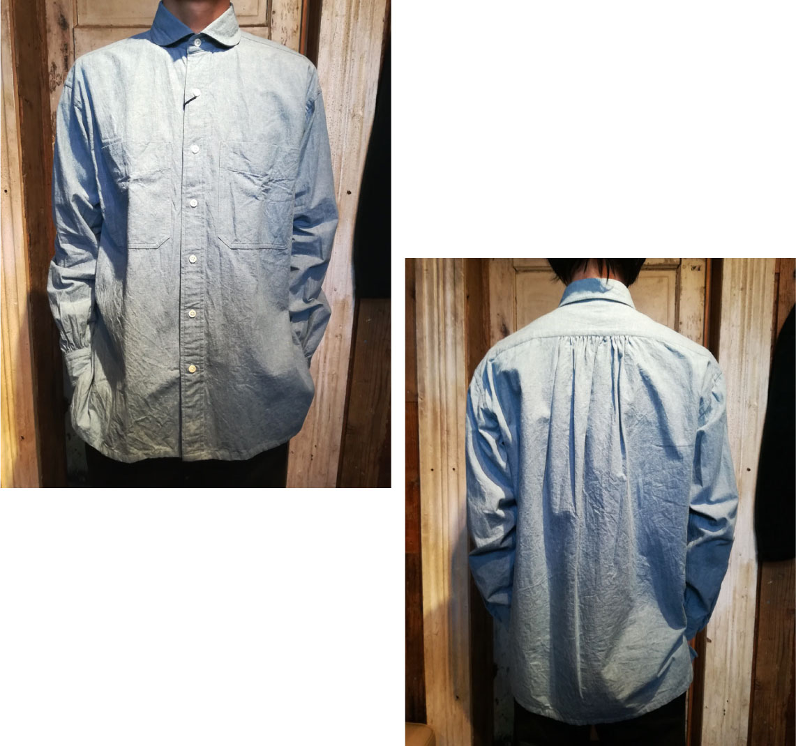poter classicワイドポケットシャツ PORTER CLASSIC（ポータークラシック） WIDE POCKET SHIRT - BLUE