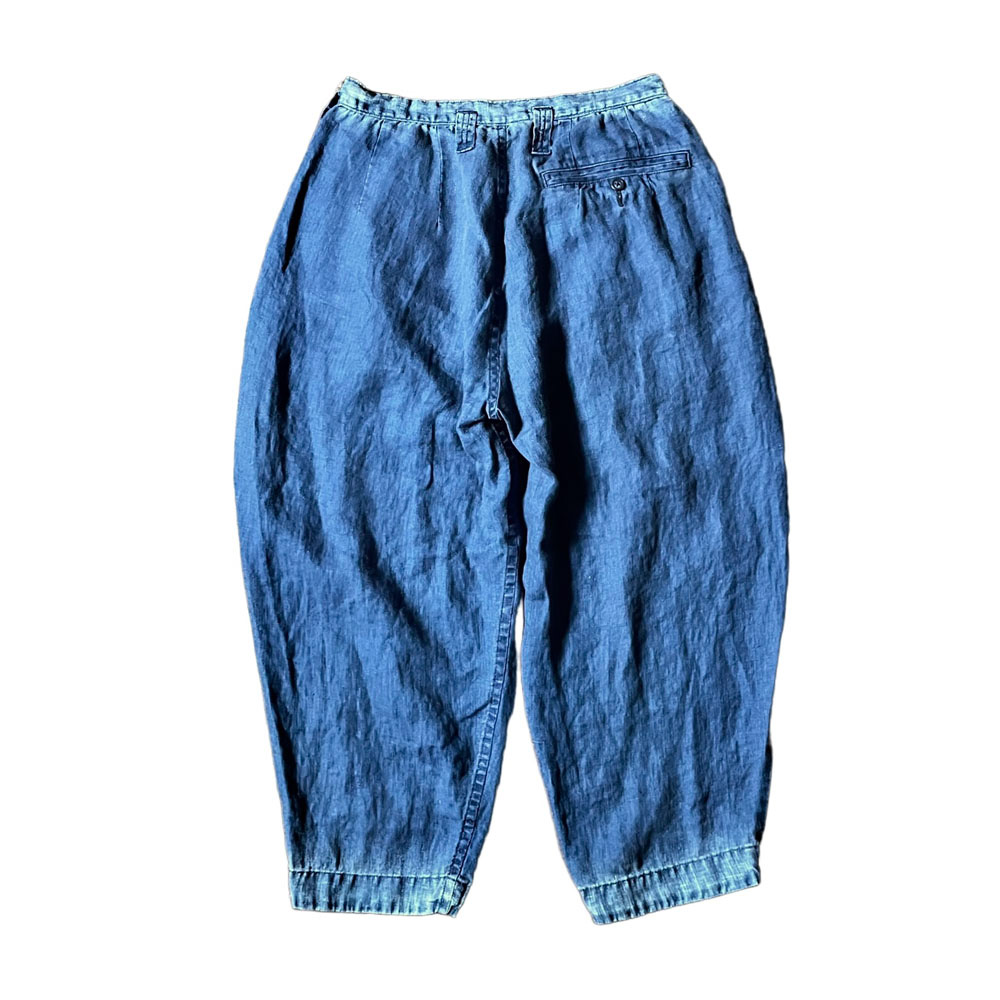 パンツ PORTER CLASSIC FARMER'S LINEN BEBOP M Porter Classic - FARMER'S LINEN BEBOP PANTS - INDIGO