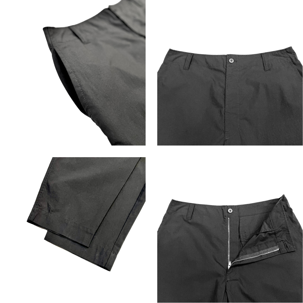 24ss ポータークラシック　ポプリン ワイドパンツ　ブラック　M PORTER CLASSIC Porter Classic (ポータークラシック) POPLIN