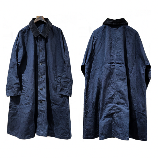 PORTER CLASSIC ( ポータークラシック ) PARAFFIN CORDUROY SWING COAT -NAVY  (パラフィンコーデュロイスイングコート ネイビー) [PC-057-1720]