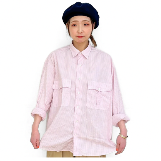 PORTER CLASSIC（ポータークラシック） ROLL UP STRIPE SHIRT - SAKURA