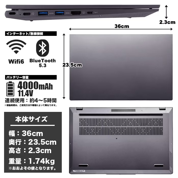 PASOUL ノートパソコン 新品 13世代 CPU Intel Corei5 PASOUL NS15J