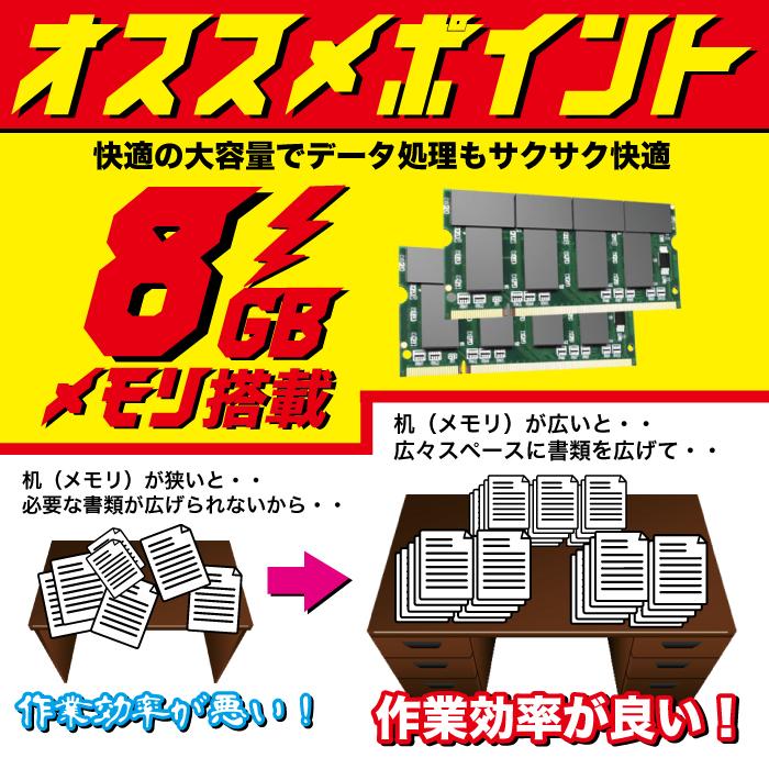 ノートパソコン Windows11 Microsoft Office付 新品SSD 256GB メモリ 8GB 第4世代 CPU Corei5 15型 DVD USB 無線LAN NEC 富士通 東芝 等 搭載 安い オフィス付き｜oa-plaza｜06