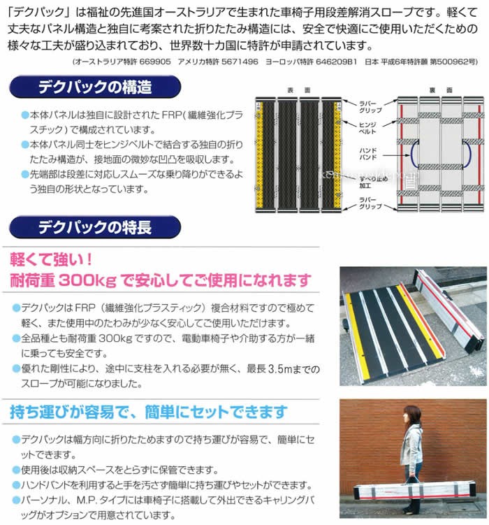 FRP3つ折りスロープ デクパック MP ケアメディックス : オアシス
