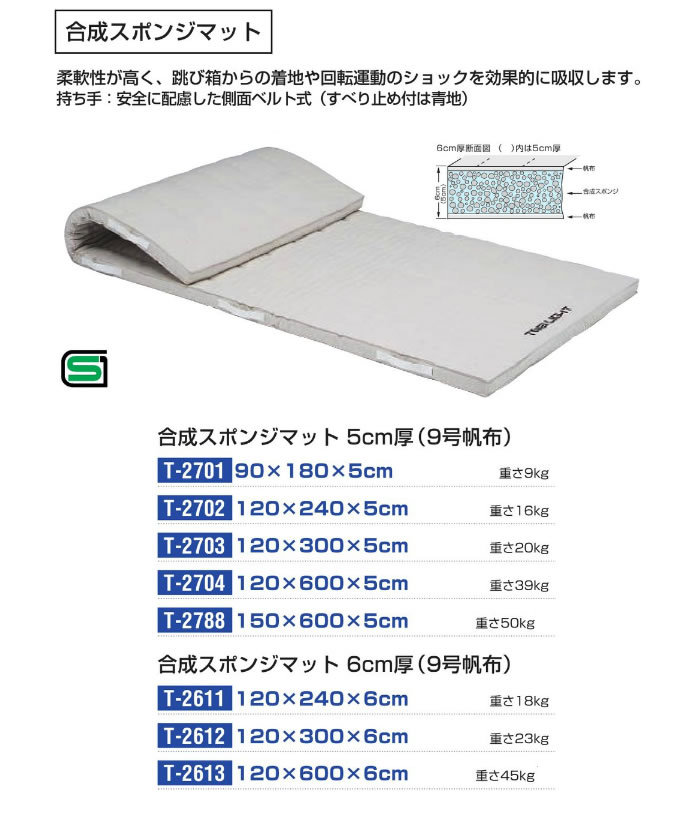 91％以上節約 トーエイライト 合成スポンジマット 150×600×5cm 6号帆布