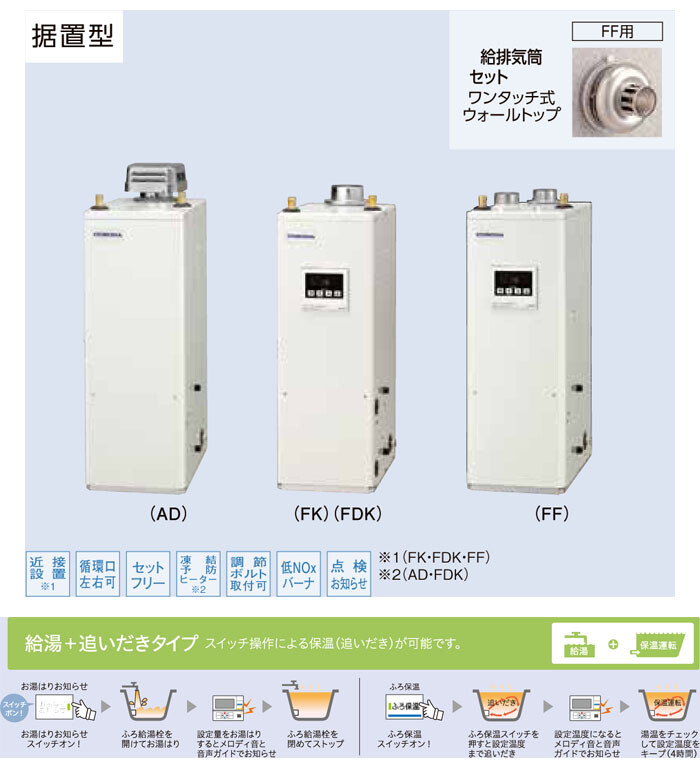 CORONA（コロナ） 標準圧力型 石油給湯器 NXシリーズ UKB-NX462B(FDK) 給湯+追いだき 屋内 強制排気 シンプルリモコン 貯湯式 45.6kW