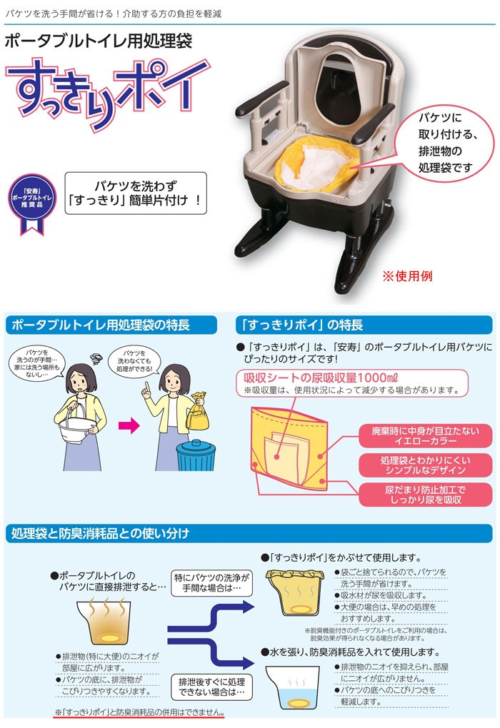 アロン化成 安寿 すっきりポイ(30枚入り) 533-226 ポータブルトイレ用処理袋