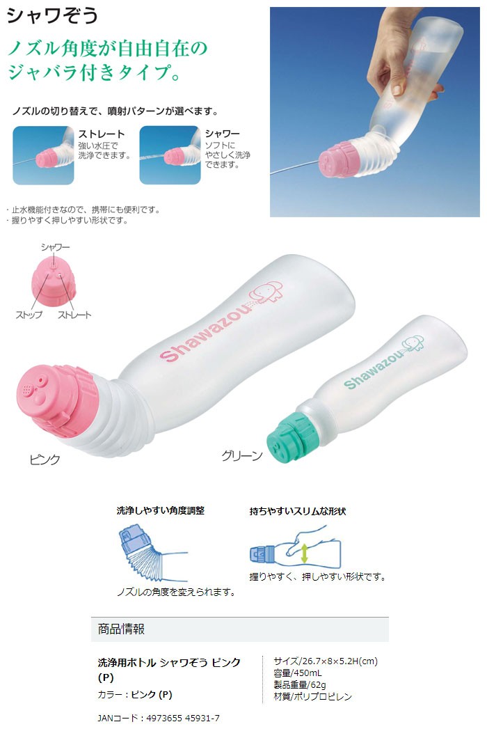 リッチェル 洗浄用ボトル シャワぞう ピンク(P) 45931 容量450mL