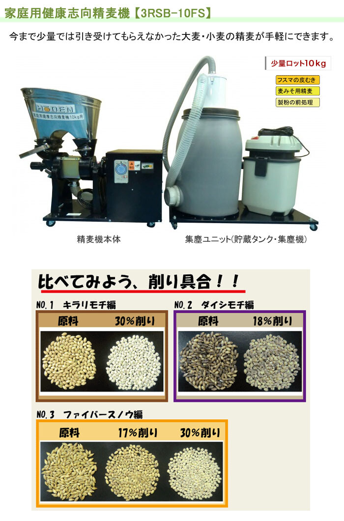 健康志向精麦機 24時間タイマー付 3RSB-10FS 宝田工業 10kgタイプ