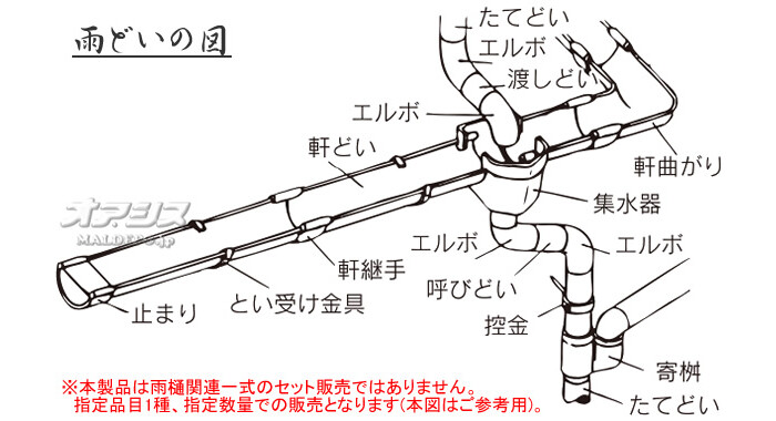 住宅用雨どい部材 さんなし上合 105S-60 新茶