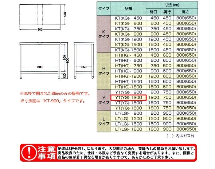 東製作所（azuma） 作業台・ガス台 YT-1200【法人様向け】