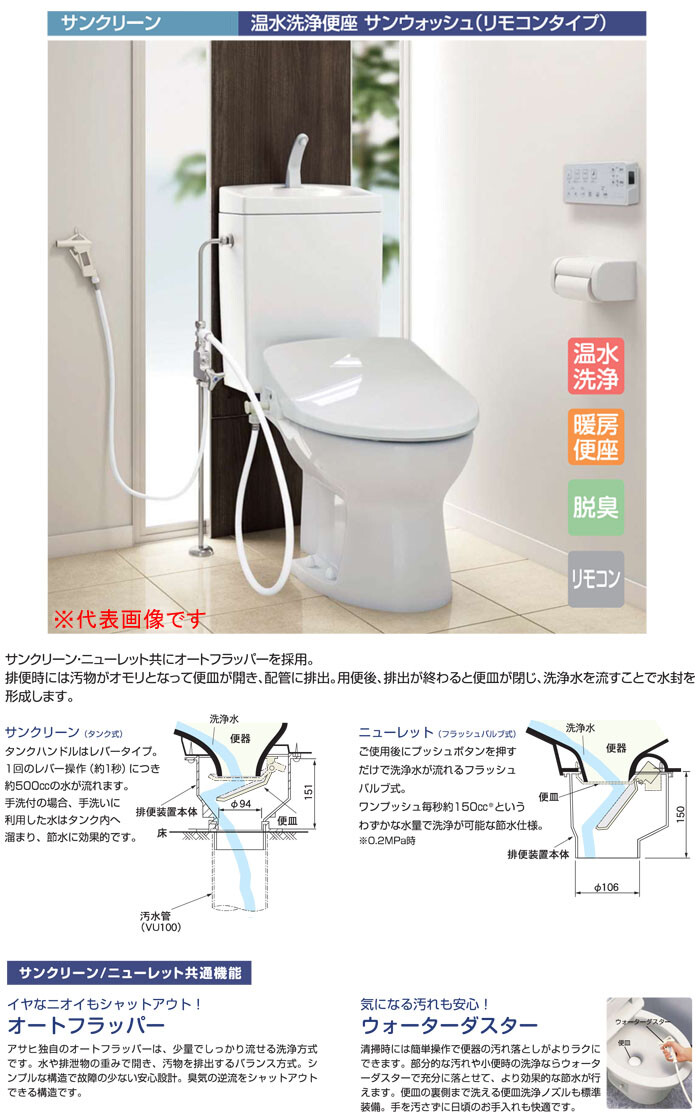 ダイワ化成 簡易水洗便器 FZ300-H17 暖房便座付 手洗い付 トイレ 