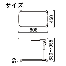 ベッドサイドテーブル　KFー282サイズ