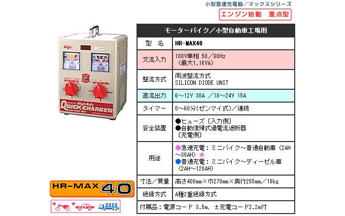 ハンディ型急速充電器 HR-MAX40 デンゲン : オアシスプラス - 通販