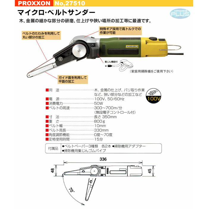 マイクロ・ベルトサンダー No.27510 キソパワーツール マイクロ・ベルトサンダー No.27510 キソパワーツール