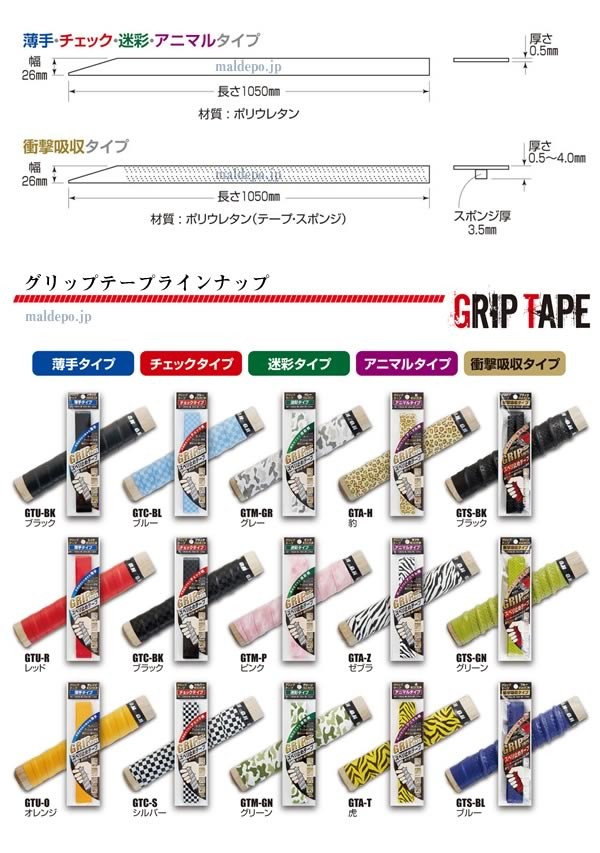 オーエッチ工業（OH） グリップテープ ブラック(チェックタイプ) GTC-BK【メール便可】