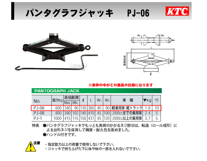 パンタグラフジャッキ 軽自動車 軽トラック用 Pj 06 Ktc オアシスプラス 通販 Yahoo ショッピング
