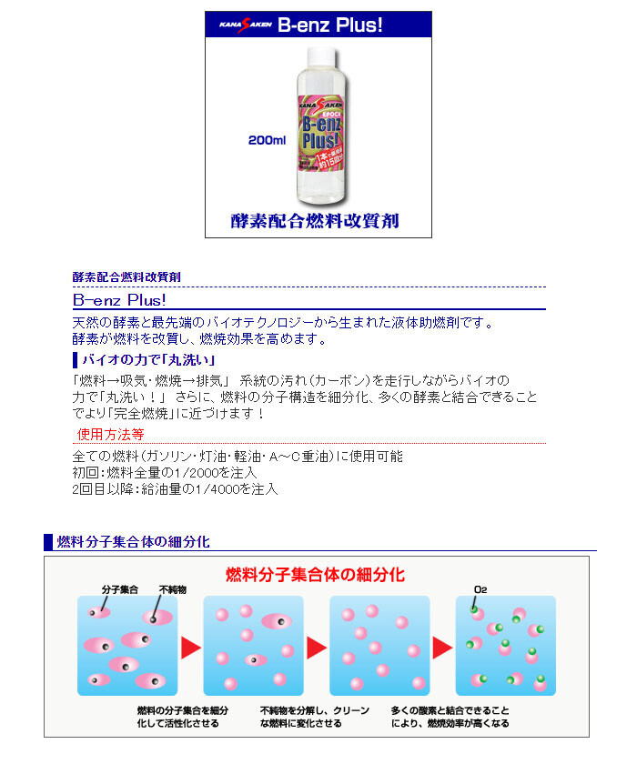 ベンズプラス 燃料添加剤 200ml N167