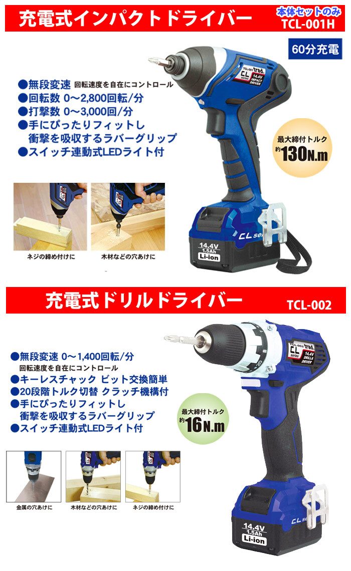 充電式電動工具 スペシャル4点セット+バッテリー2個 三共