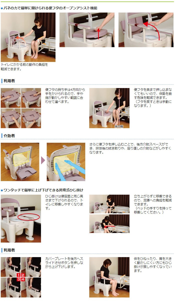 ポータブルトイレ <座楽> ラフィーネ 脱臭あたたか便座タイプ 傾斜脚付き モカブラウン 通販