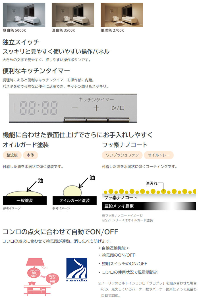 NORITZ（ノーリツ） レンジフード コンロ連動 クララ NFG6S22MBA 60cmタイプ 051BT01 ブラック スリム型 ノンフィルター