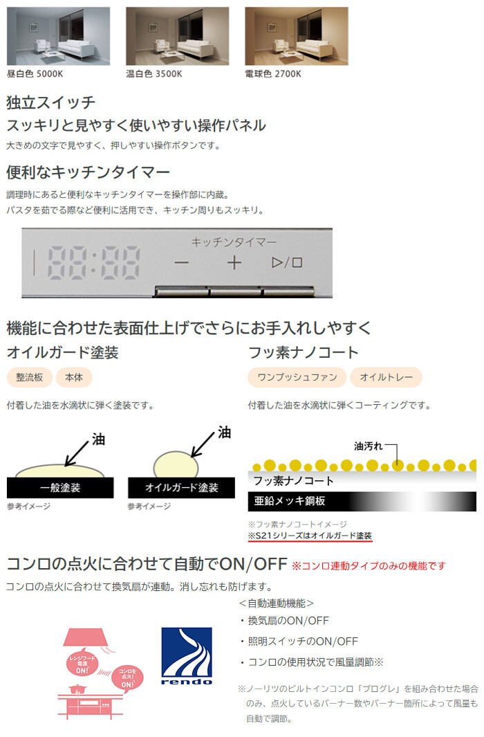 NORITZ（ノーリツ） レンジフード コンロ連動なし クララ NFG6S21MBA 60cmタイプ 051BJ01 ブラック スリム型 ノンフィルター