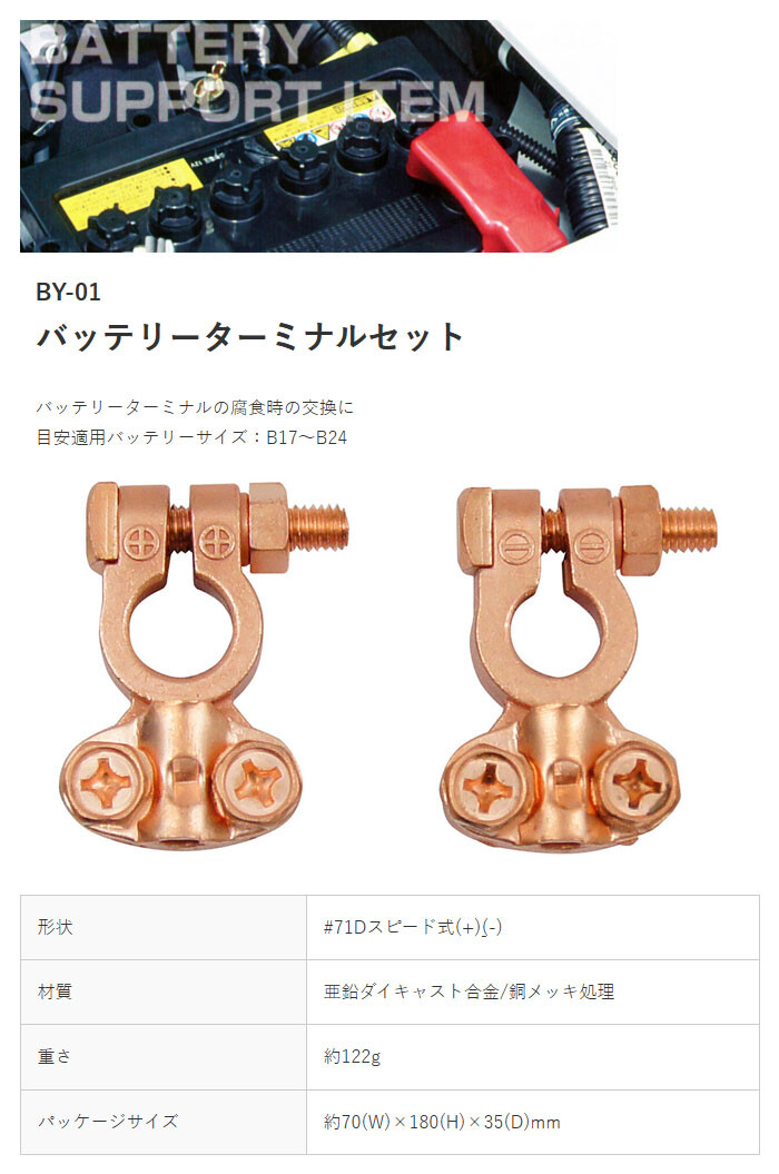 大自工業 バッテリーターミナル BY-01 B端子用