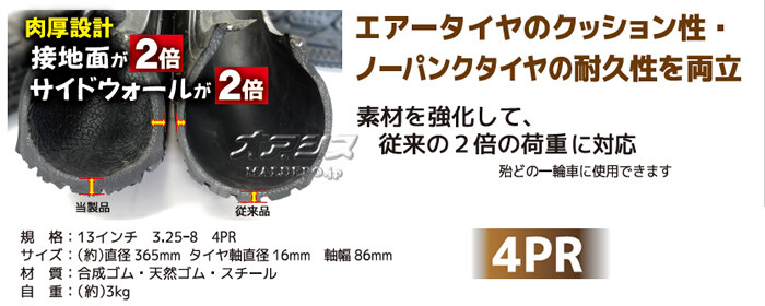 一輪車用 エアータイヤ PR-3250G 浅香工業(金象印/ASAKA) 3.25-8 プロ仕様(4PR) 軸付 :642583:オアシスプラス -  通販 - Yahoo!ショッピング