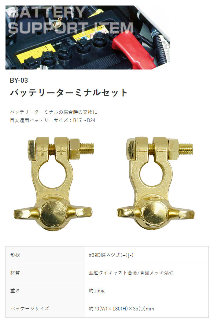 大自工業 バッテリーターミナル BY-03 B端子用