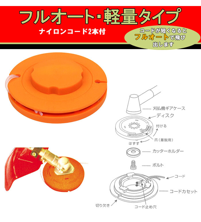 藤原産業 ナイロンカッター フルオート 軽量タイプ SNF-1 φ2.2×2m×2本 四角型 アルミ強化仕様