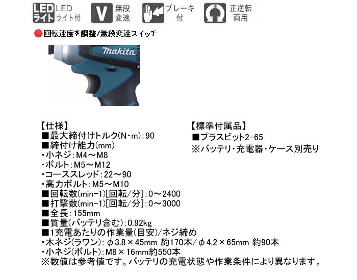 マキタ(makita) 10.8V充電式インパクトドライバー TD090DZ 青 本体のみ