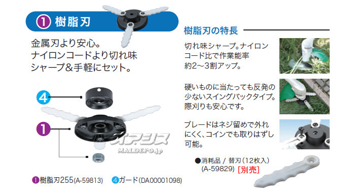 電動草刈機 MUR2600N マキタ(makita) 刈込幅 255mm 樹脂刃 : オアシス
