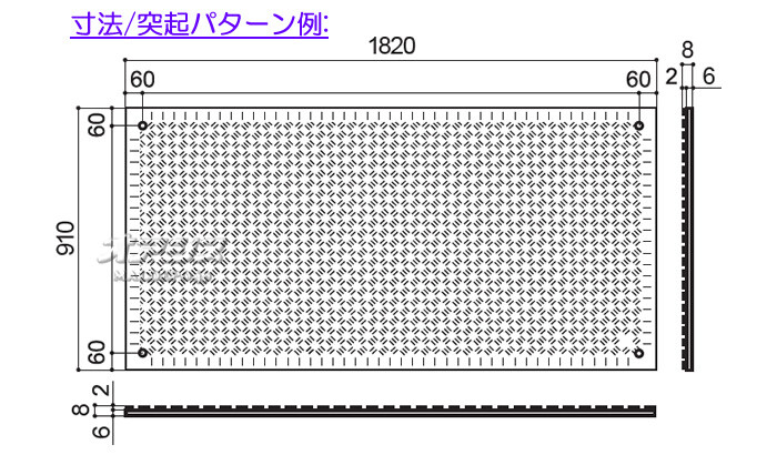 ウッドプラスチックテクノロジー イベント用 樹脂製 養生敷板 Wターフ 片面凸 グレー 910×1820mm 10枚セット 910*1820*8mm/枚【法人のみ】【営業所留め可】